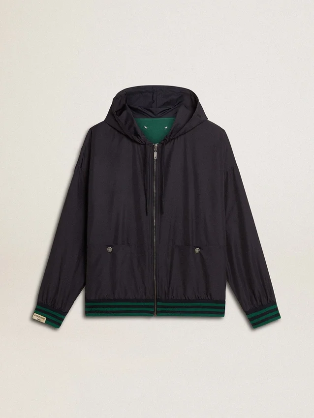 Grün-blaues Wende-Kapuzensweatshirt für Herren