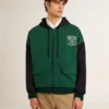 Grün-blaues Wende-Kapuzensweatshirt für Herren