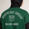 Grün-blaues Wende-Kapuzensweatshirt für Herren