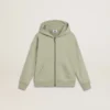 Hellgrünes Sweatshirt mit Reißverschluss