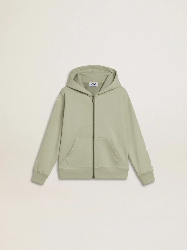 Hellgrünes Sweatshirt mit Reißverschluss
