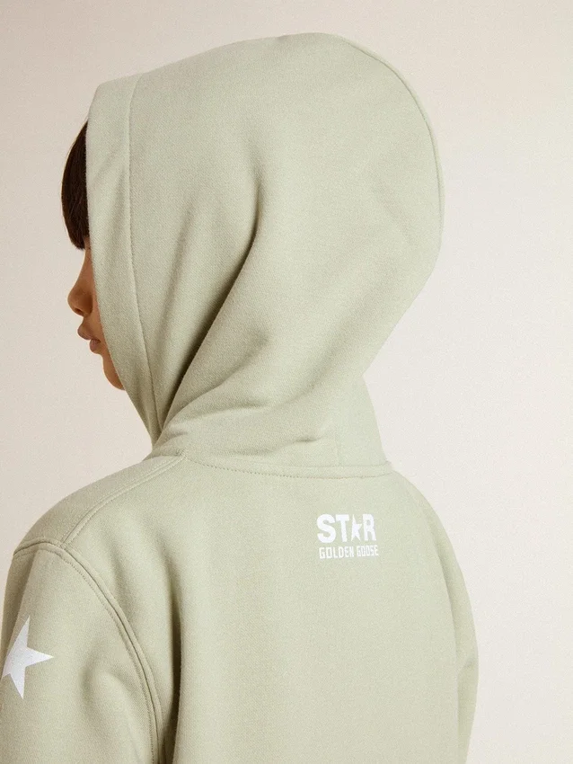 Hellgrünes Sweatshirt mit Reißverschluss