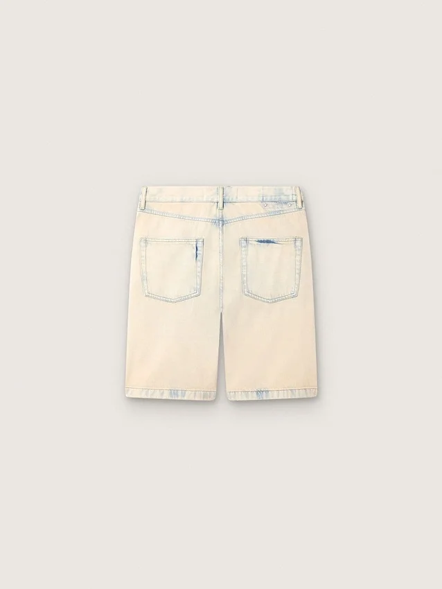 Herren-Bermudashorts aus hellem, sandfarbenem Denim