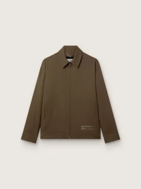 Herren-Coach-Jacke aus Wollgabardine mit Stickerei