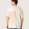 Herren-Hemd aus Baumwolljersey mit weiß-beigem Patchwork-Effekt