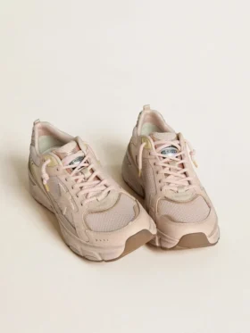 Herren-Lightstar mit Obermaterial aus rosa Leder und Mesh sowie rosa Stern