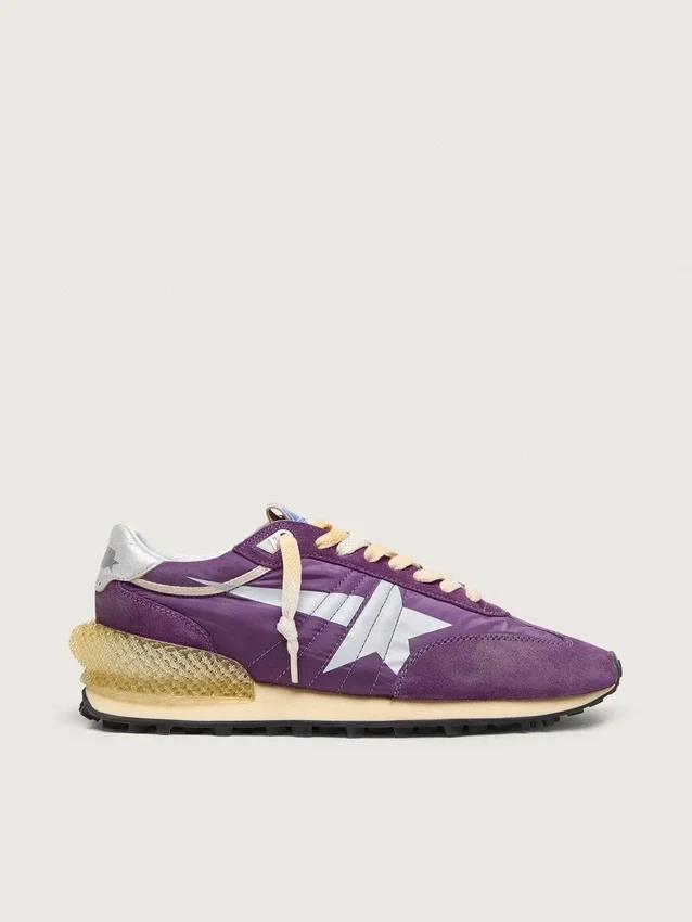 Damen-Marathon mit violettem Nylon-Obermaterial und weißem Stern