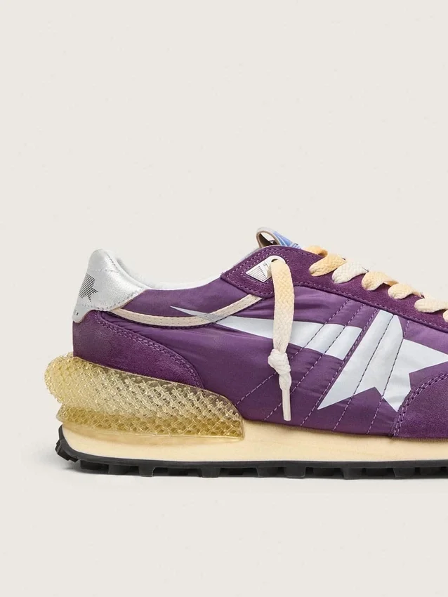 Damen-Marathon mit violettem Nylon-Obermaterial und weißem Stern