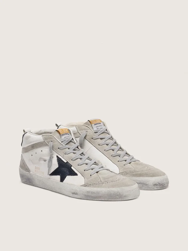 Herren-Mid Star in Weiß mit schwarzem Stern