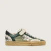 Damen-Sneaker „Ball Star LAB“ aus grünem Wildleder mit silbernem Lederstern und schwarzer Wildleder-Fersenlasche