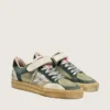 Damen-Sneaker „Ball Star LAB“ aus grünem Wildleder mit silbernem Lederstern und schwarzer Wildleder-Fersenlasche