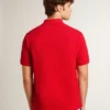 Herren-Poloshirt aus rotem Baumwoll-Piqué
