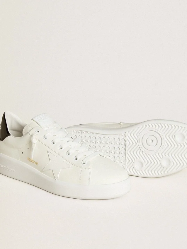 Herren-Purestar mit Lederstern und schwarzer Lackleder-Fersenlasche