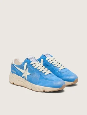 Herren-Running Sole aus hellblauem Wildleder mit weißem Stern
