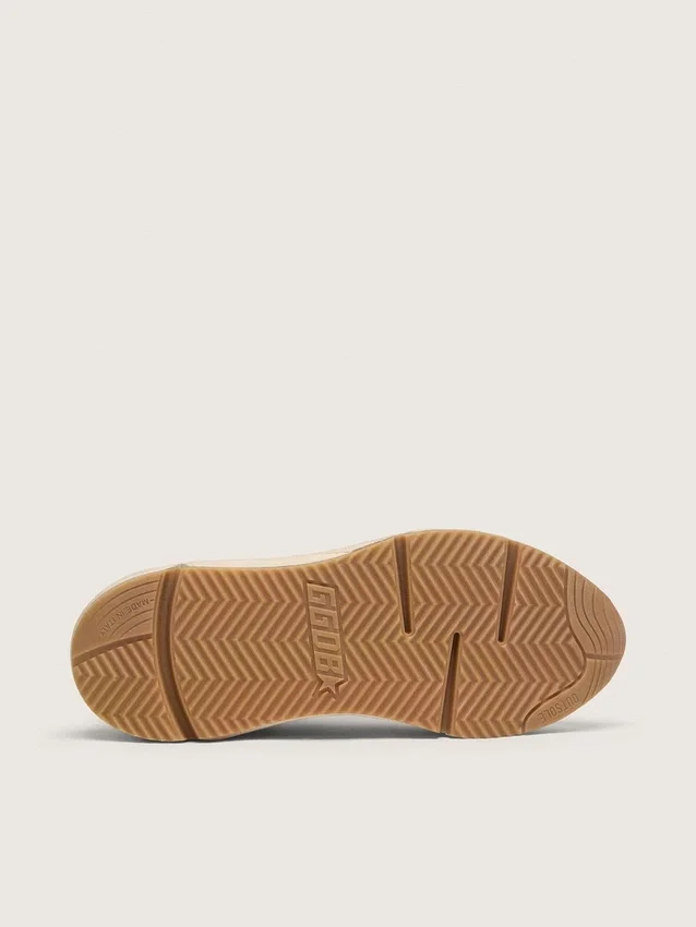 Herren-Running Sole aus Mesh und weißem Nappa