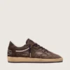 Herren-Sneaker „Ball Star“ aus braunem Wildleder mit braunem Lederstern und Fersenlasche