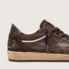 Herren-Sneaker „Ball Star“ aus braunem Wildleder mit braunem Lederstern und Fersenlasche