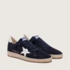 Herren-Sneaker „Ball Star“ aus dunkelblauem Wildleder mit weißem Lederstern