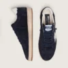 Herren-Sneaker „Ball Star“ aus dunkelblauem Wildleder mit weißem Lederstern