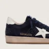 Herren-Sneaker „Ball Star“ aus dunkelblauem Wildleder mit weißem Lederstern