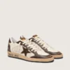 Herren-Sneaker „Ball Star“ aus Nappa und Mesh mit Stern aus Wildleder und braunen Ledereinsätzen