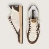 Herren-Sneaker „Ball Star“ aus Nappa und Mesh mit Stern aus Wildleder und braunen Ledereinsätzen
