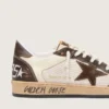 Herren-Sneaker „Ball Star“ aus Nappa und Mesh mit Stern aus Wildleder und braunen Ledereinsätzen