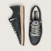 Herren-Sneaker „Ball Star“ aus schwarzem Nappaleder mit Stern aus Wildleder und Fersenlasche aus Nappaleder