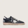 Herren-Sneaker „Ball Star“ aus schwarzem Nappaleder mit weißem Lederstern und Fersenlasche