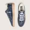 Herren-Sneaker „Ball Star LTD“ aus dunkelblauem Leder mit beigem Stern aus Wildleder