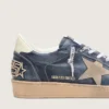 Herren-Sneaker „Ball Star LTD“ aus dunkelblauem Leder mit beigem Stern aus Wildleder