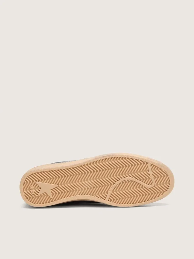 Herren-Sneaker „Ball Star LTD“ aus dunkelblauem Leder mit beigem Stern aus Wildleder