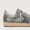 Herren-Sneaker „Ball Star LTD“ aus grauem Denim mit schwarzem Lederstern