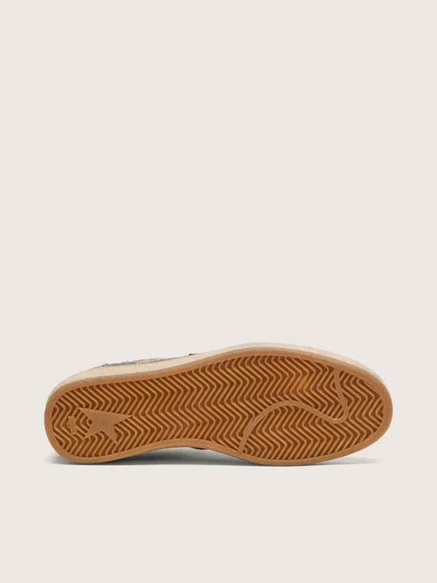 Herren-Sneaker „Ball Star LTD“ aus grauem Denim mit schwarzem Lederstern