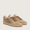 Herren-Sneaker „Ball Star LTD“ aus tabakfarbenem Wildleder mit silbernem Stern