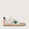 Herren-Sneaker „Ball Star“ mit Stern aus Metallic-Leder und grauer Lederlasche an der Ferse