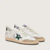 Herren-Sneaker „Ball Star“ mit Stern aus Metallic-Leder und grauer Lederlasche an der Ferse