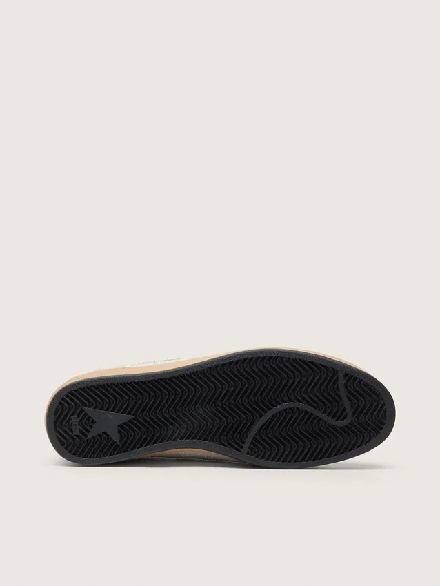 Herren-Sneaker „Ball Star“ mit Stern aus Metallic-Leder und grauer Lederlasche an der Ferse