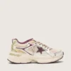 Herren-Sneaker „Lightstar CNY“ aus weißem Mesh und Leder mit weinrotem TPU-Stern
