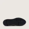 Herren-Sneaker mit Running Sole aus schwarzem Nappaleder und Wildleder mit weißem Stern