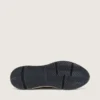Herren-Sneaker „Running Sole“ aus cremefarbenem Nylon und Leder mit grünem Lederstern