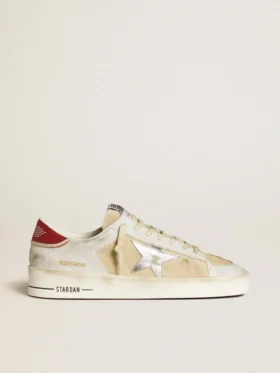 Herren-Stardan aus Nubuk- und Crackle-Leder mit silbernem Metallic-Lederstern