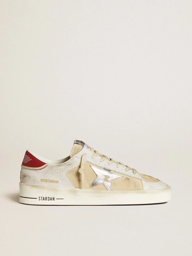 Herren-Stardan aus Nubuk- und Crackle-Leder mit silbernem Metallic-Lederstern