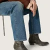 Herren-Stiefel „Wish Star“ aus schwarzem Leder mit silbernem Stern