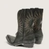 Herren-Stiefel „Wish Star“ aus schwarzem Leder mit silbernem Stern