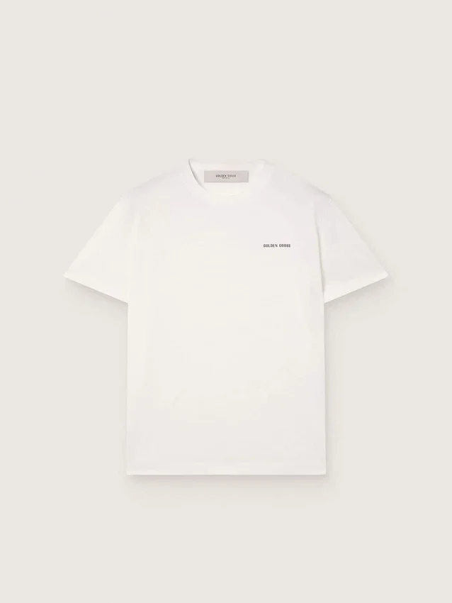 Herren-T-Shirt aus vintage-weißem Baumwolljersey