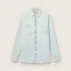 Herrenhemd aus gebleichtem Denim mit gehämmerten Nieten