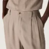 Herrenhose aus grauer Wollmischung mit Nadelstreifen-Motiv