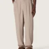 Herrenhose aus grauer Wollmischung mit Nadelstreifen-Motiv
