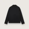 Herrenjacke mit Reißverschluss aus schwarzem Wollgabardine